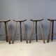 Mid century brutalist bar stools - set of 4, 1960s