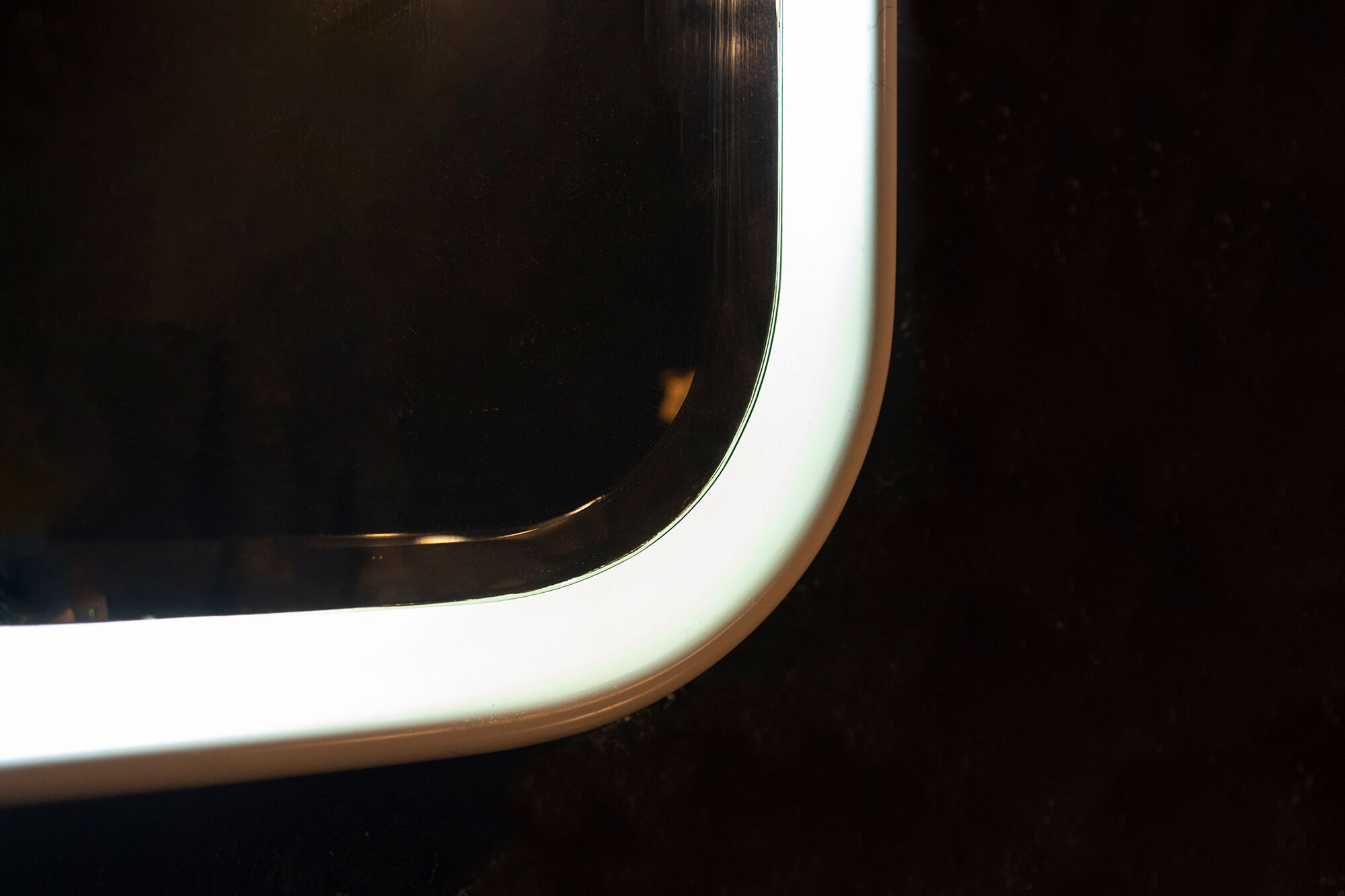 Fiberglass backlit mirror Italy 70s