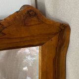 Vintage olive wood mirror in free form