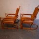 Set de fauteuils en bambou et cuir années 60'S