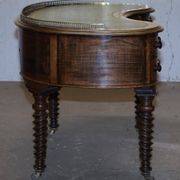 Military Campaign Kidney Desk Regency by Gillow's of Lancaster with Brass Gallery