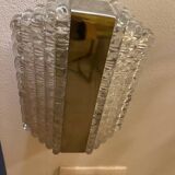 Kaiser Leuchten wall lamp ice glass 1970