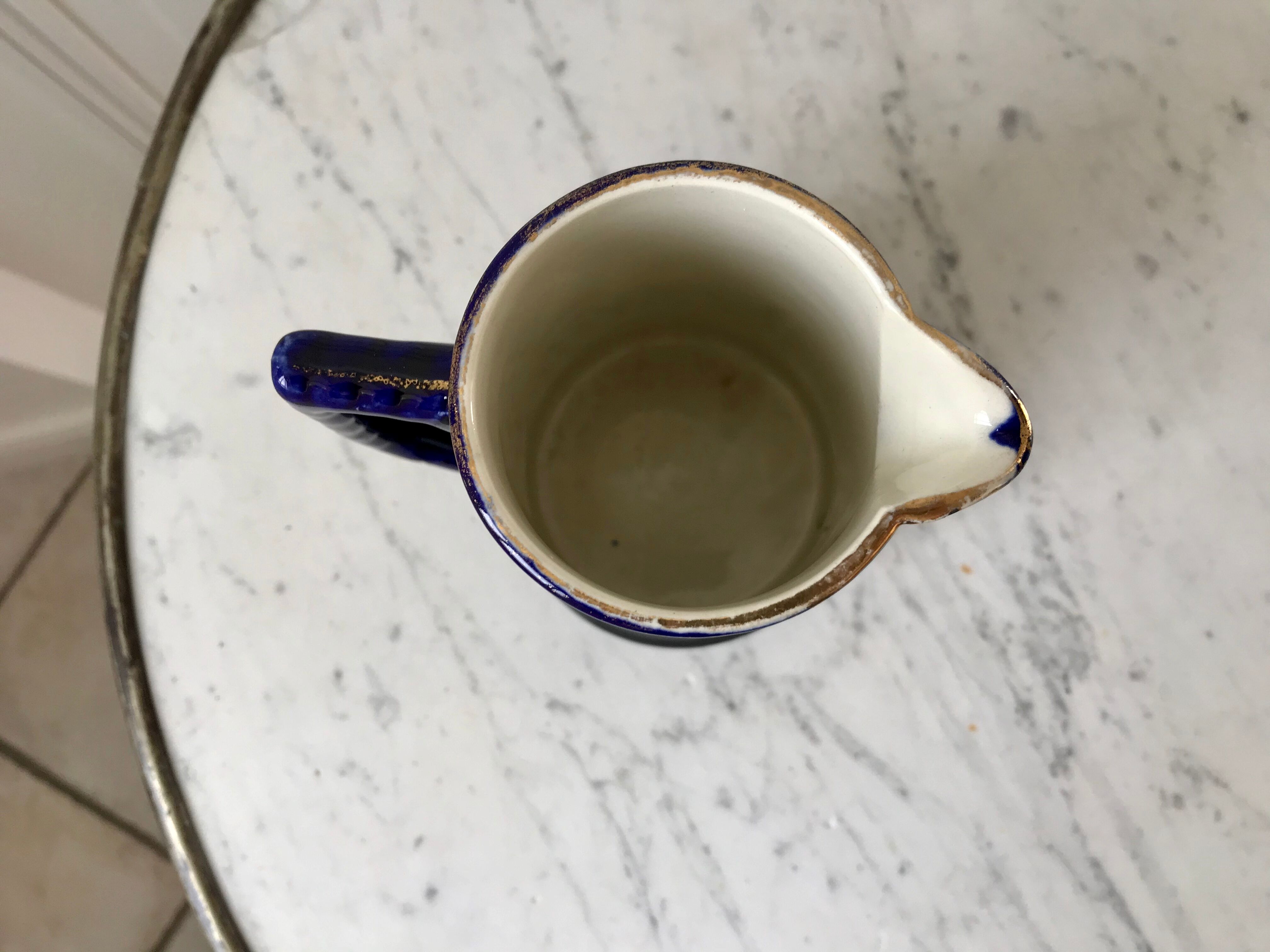 Milk pot blue king Salins art deco 30s