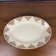 Oval dish "amandinoise", St Amand, geometric pattern, 20th century