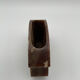 Carved quartz pencil pot and inlaid pearly stones, swans and flowers.