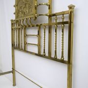 Art Nouveau Italian Brass Double Bed, Early 1900s