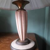 Vintage lamp from the 1940s with its pleated lampshade