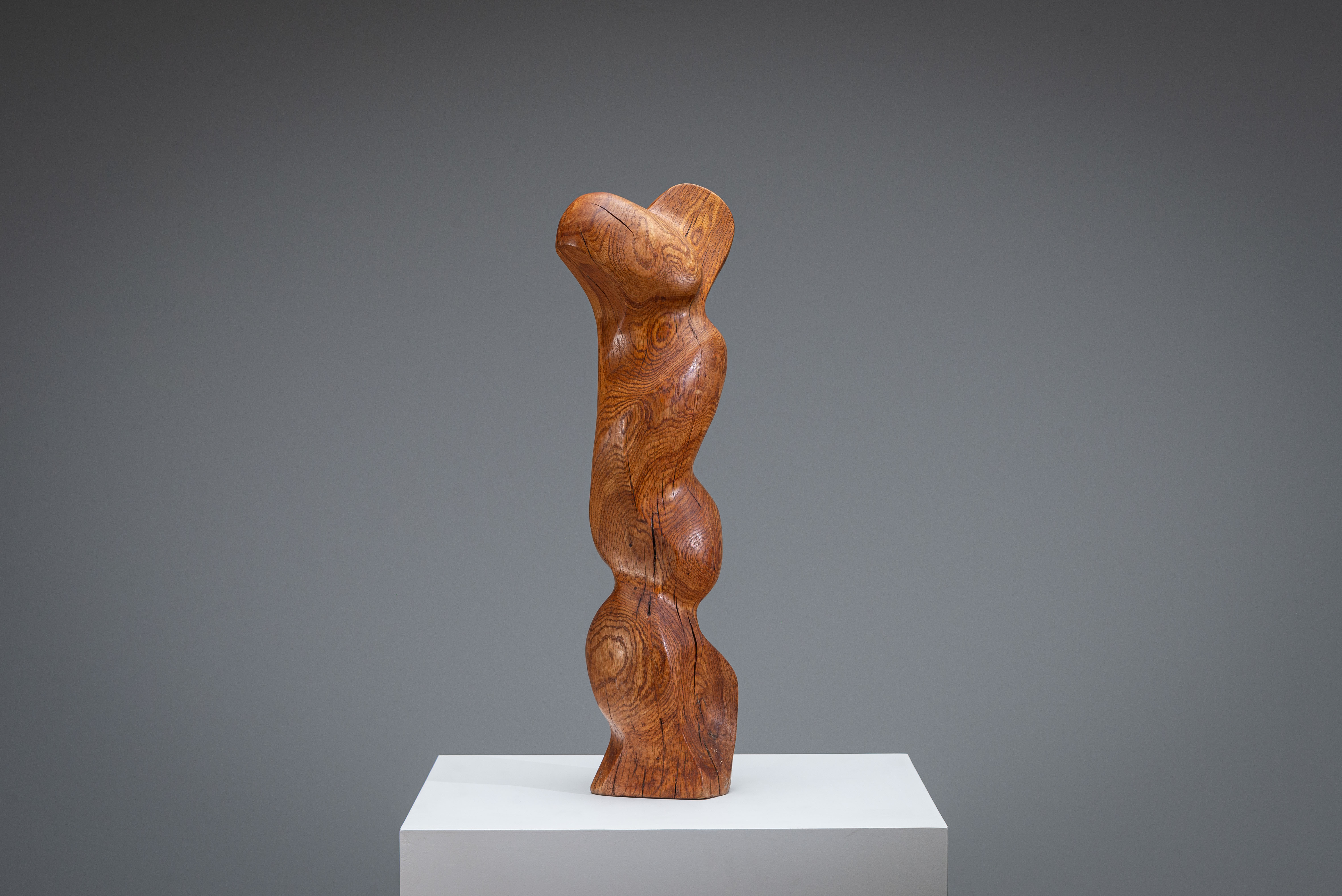 Abstract biomorphic wooden sculpture 1978