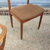 Series of 6 teak chairs around 1960