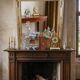Antique gilded mirror from the 19th century, mercury mirror.