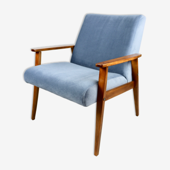 Vintage blue grey jade chair, 1970s