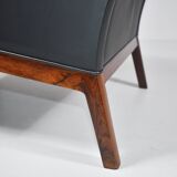 Leather and rosewood armchair by Kai lyngfeldt-Larsen. Denmark