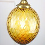 Vintage amber murano glass lamp from empoli