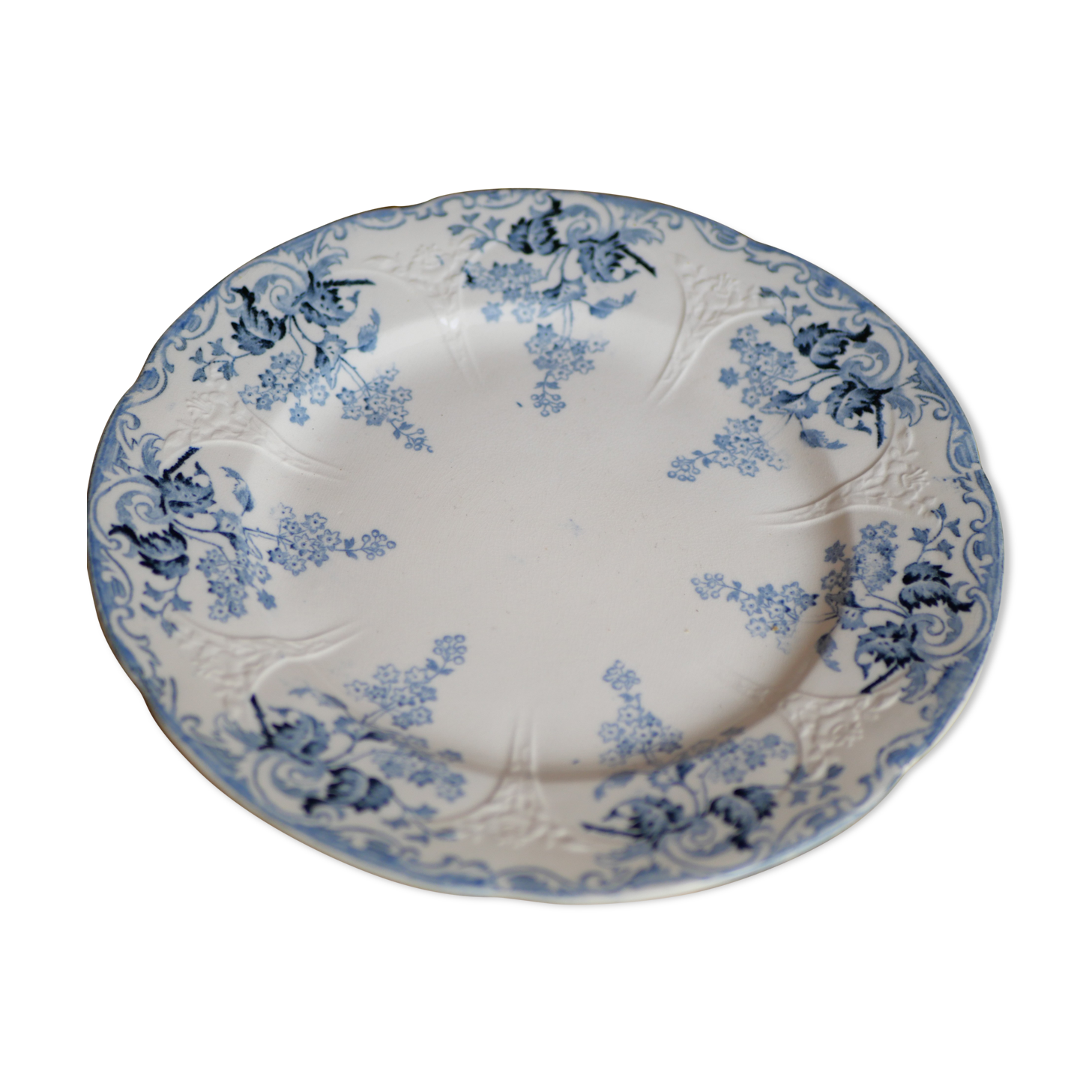 Longwy faience old plate