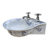 Hand-painted earthenware washbasin from Old Rouen