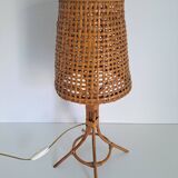 Vintage bamboo bedside lamp