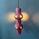 Suspension vintage en céramique rose violette West Germany