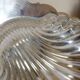 Silver-plated metal shell plate stamped Fleuron