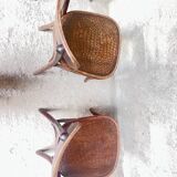 Set of 4 Fischel bistro chairs crocodile model 1930