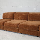 70s modular sofa, light brown velvet