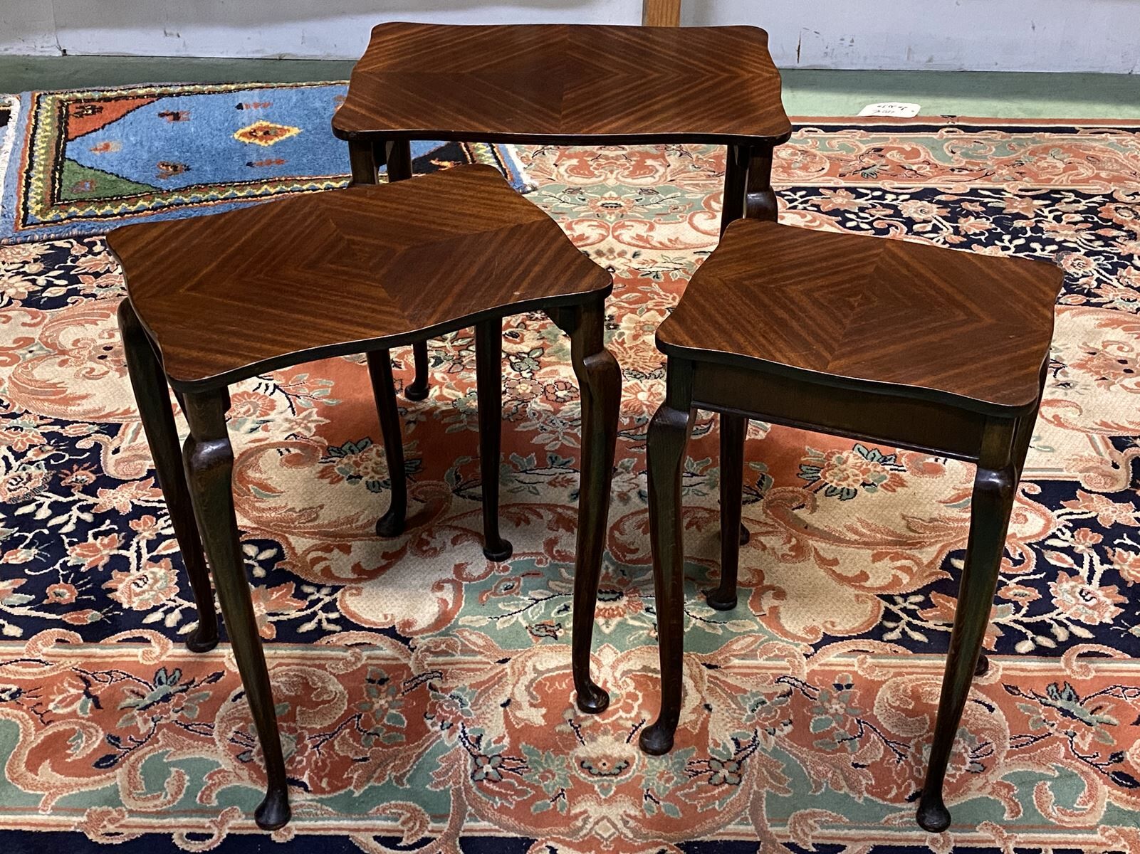 Suite of 3 Mapple tables - 70s mahogany
