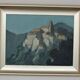 Mid Century Swedish Oil on Canvas “Village Motif” by Bengt Hillgrund
