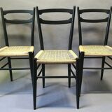 Italian chair in black ash and rope