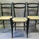 Italian chair in black ash and rope