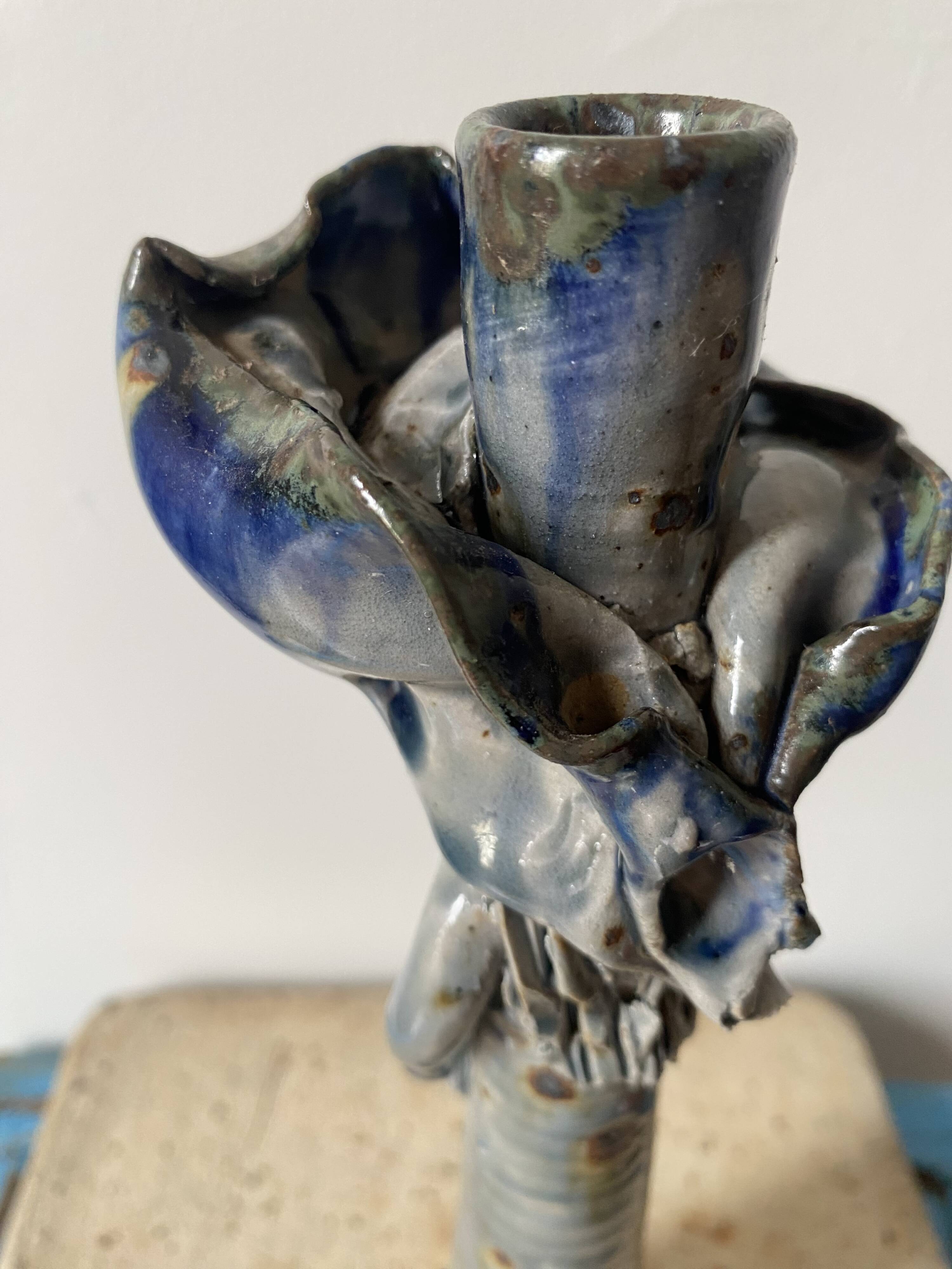Anthropomorphic ceramic candlestick