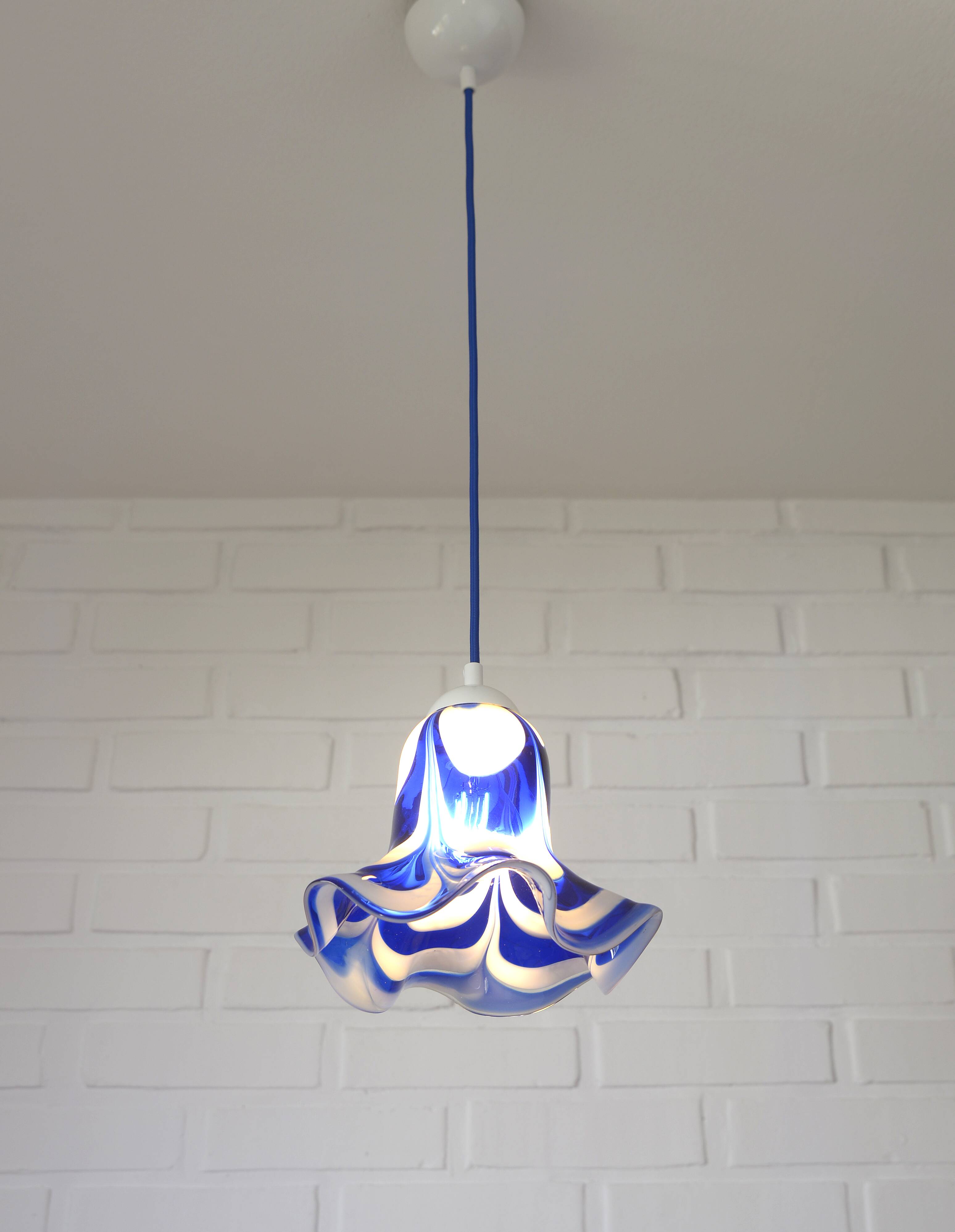 Ensemble de 3 suspensions en verre Mazzega Murano / Années 1970 / Redesign