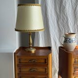 Petite lampe en laiton doré classique abat-jour crème H48