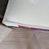 2 armchairs in woven rattan and wood, 1980s