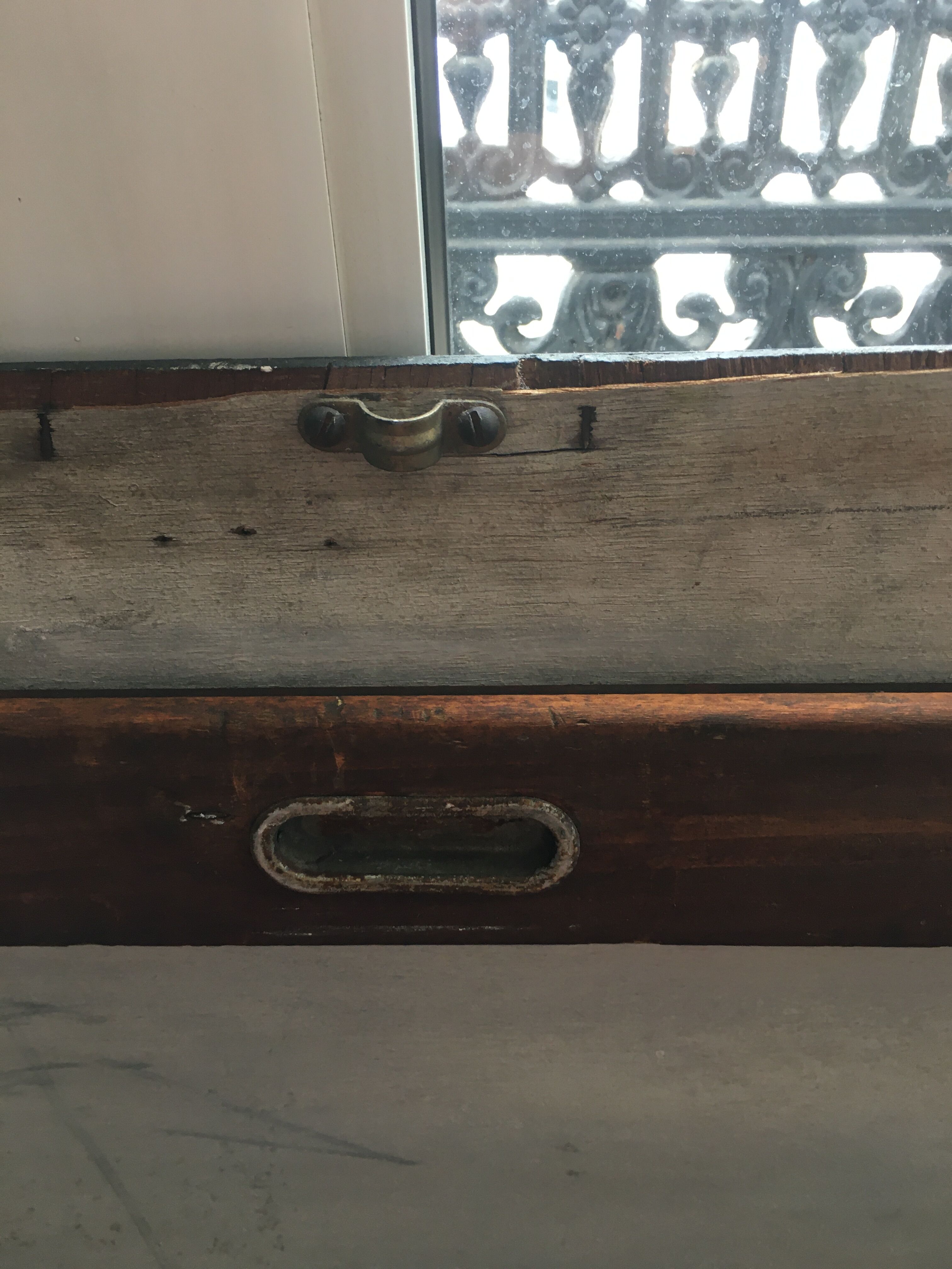 Schoolboy table with vintage square chalk