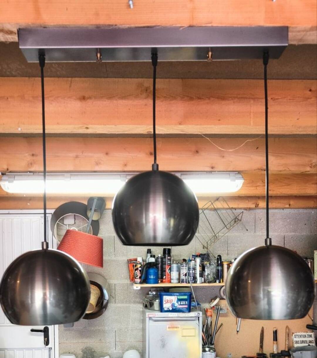 Vintage eyes ball pendant light 1990