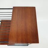 Mid Century Italian Storage Rack with teak and metal, 1950s