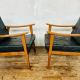 Pair of Thonet Boomerang armchairs designed by Antonin Suman