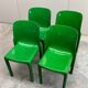 Set of 4 green stackable chairs 'Selene', Vico Magistretti, Artemide, 1960s