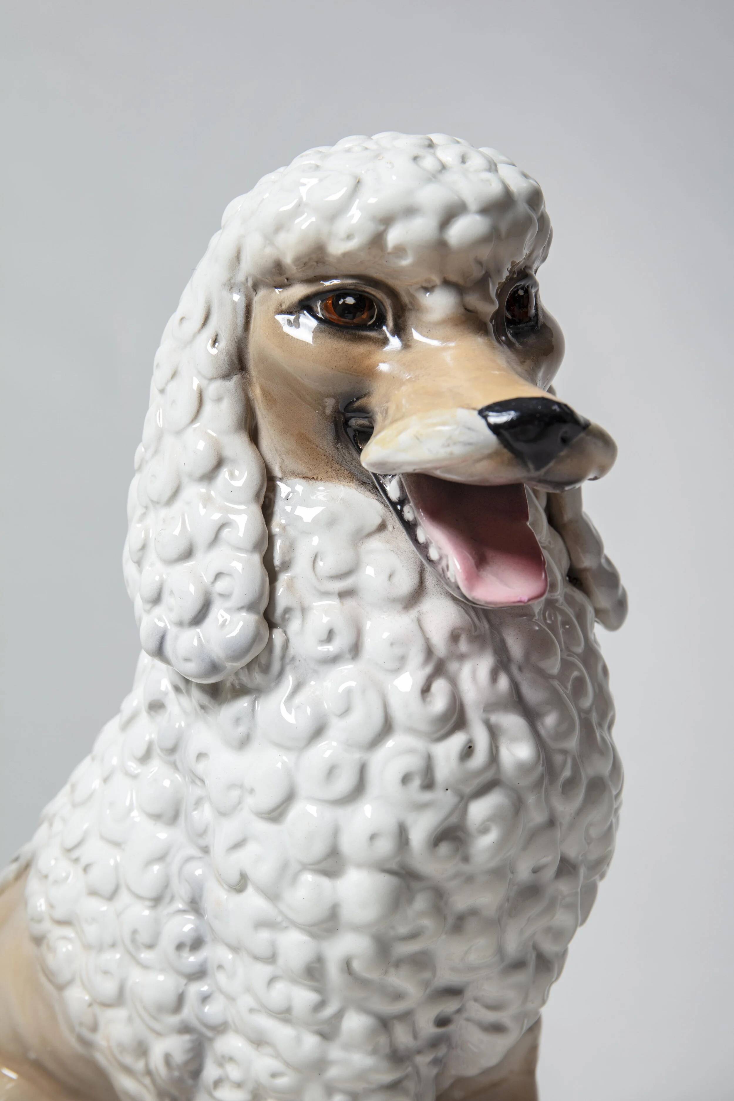 Caniche en céramique, Italie années 60