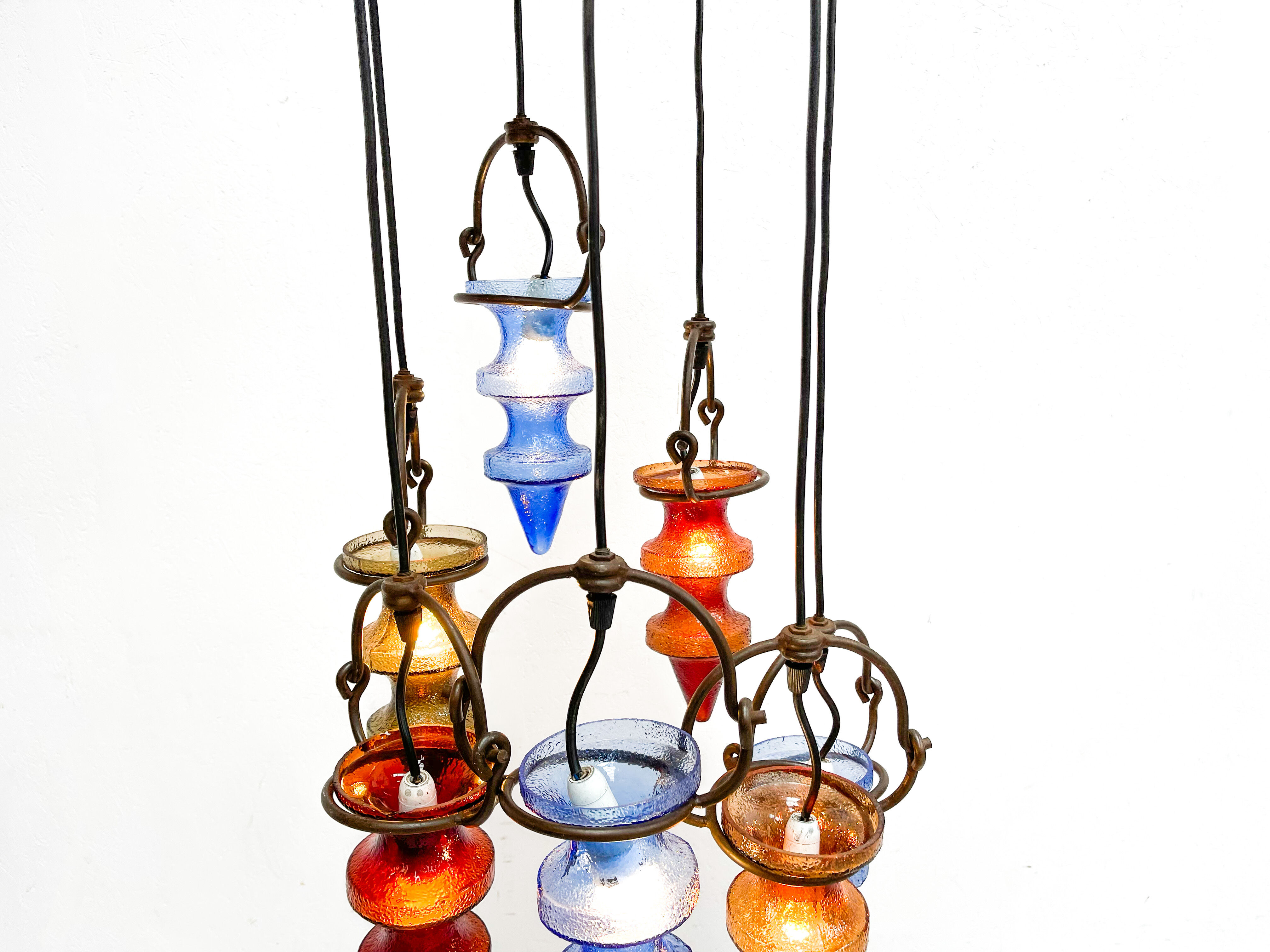 1970's colorful Belgian glass chandelier by Nanny Still for Massive