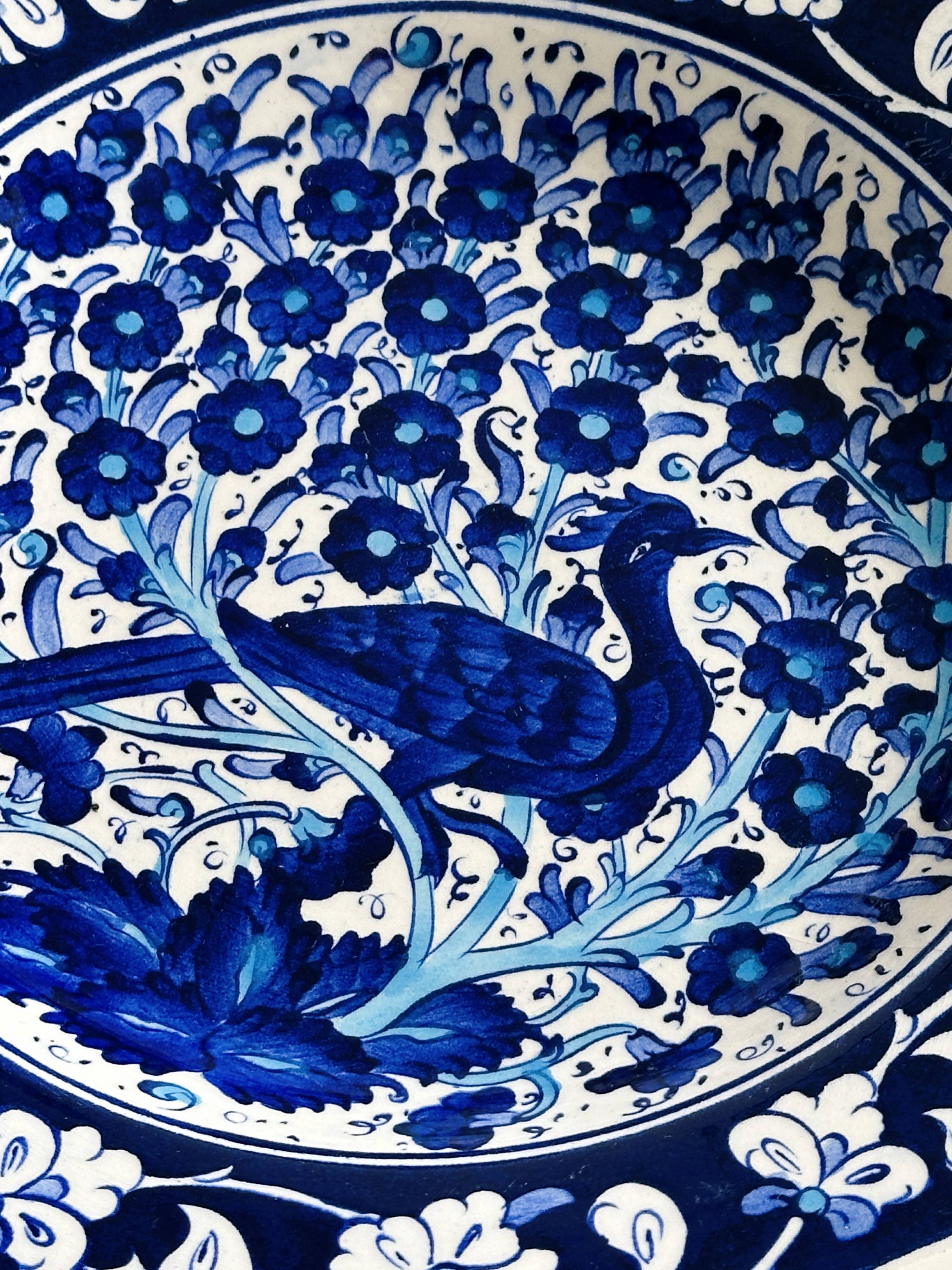 Blue ceramic plate