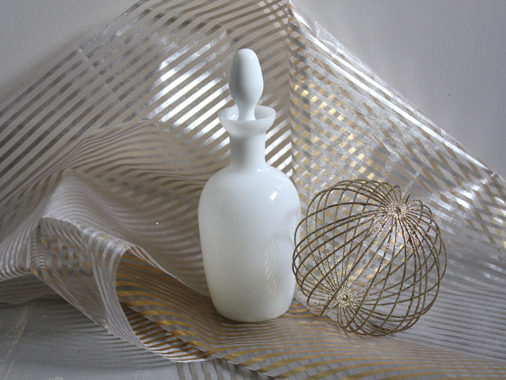 White opaline flask