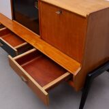 Oswald Vermaercke Sideboard with Black and White Sliding Doors, 1950s for V