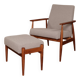 Armchair and ottoman in boucle fabric by H. Lis