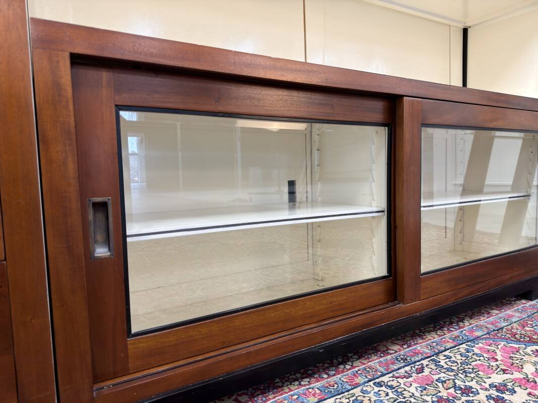 Large Classic English Art Deco Bookcase Library Cabinet