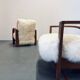 Fauteuils en peau de mouton Art Déco