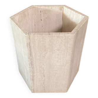 Travertine hexagon planter