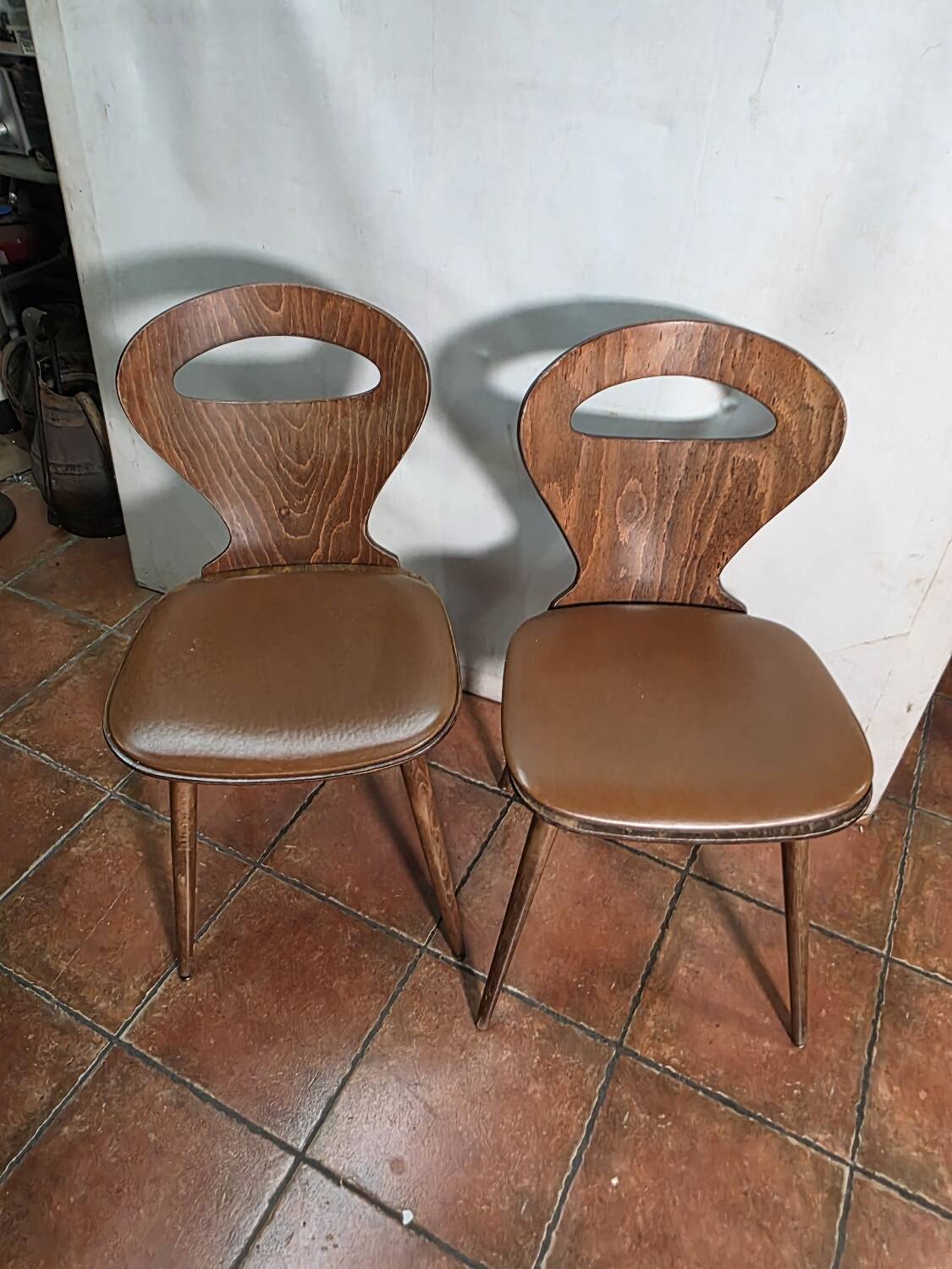 Paire de chaises bistrot "Fourmi" Baumann – Vintage 1960