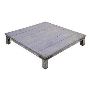 Table basse en bois à - bleue