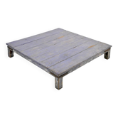 Wooden coffee table with blue patina