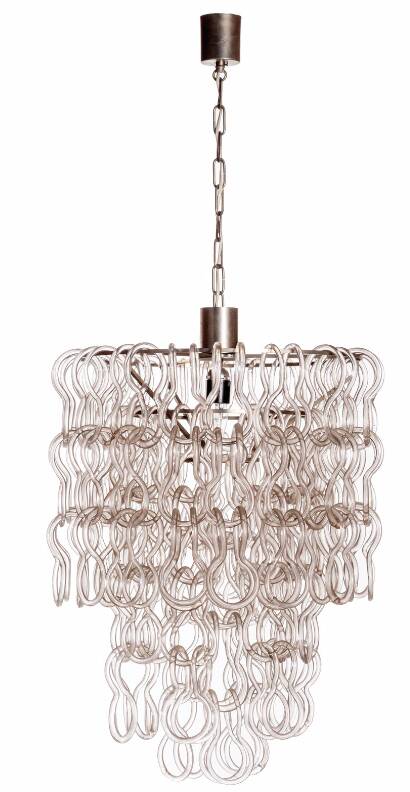 Angelo Mangiarotti Murano glass ceiling light model Giogali